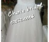 Pure white brand new wedding gown