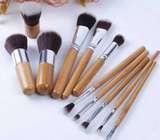 11 pieces bamboo makeup brush