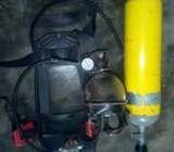 Divers suit with oxygen tank